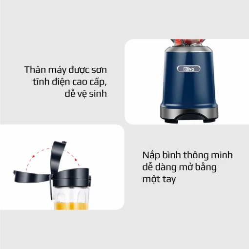 Máy Xay Sinh Tố OLIVO MB300 – 2 Cốc Linh Hoạt, Xay Đá Bào, Sinh Tố, Smoothie – Dung Tích 600ML - Hình ảnh 18