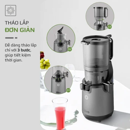 Máy Ép Chậm OLIVO SJ196 Titanium – Ép Trái Cây Nguyên Quả, Động Cơ AC Êm Ái, Cao Cấp - Hình ảnh 21