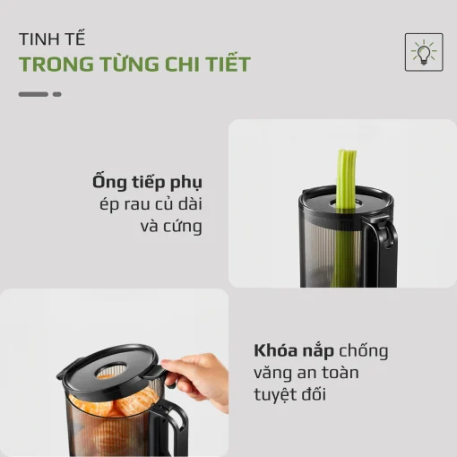 Máy Ép Chậm OLIVO SJ196 Titanium – Ép Trái Cây Nguyên Quả, Động Cơ AC Êm Ái, Cao Cấp - Hình ảnh 23