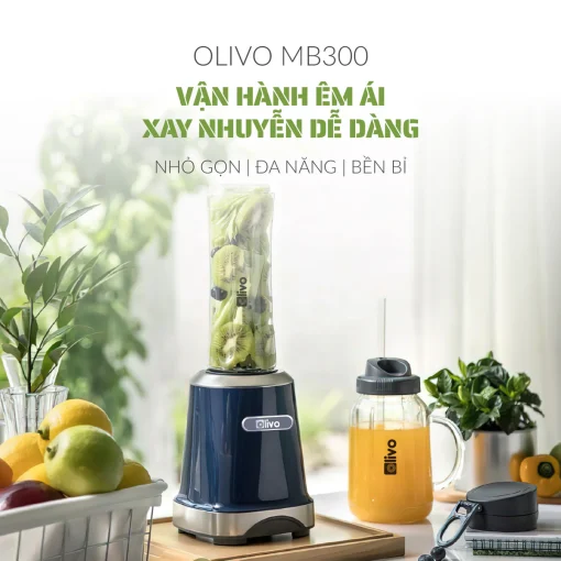 Máy Xay Sinh Tố OLIVO MB300 – 2 Cốc Linh Hoạt, Xay Đá Bào, Sinh Tố, Smoothie – Dung Tích 600ML - Hình ảnh 2