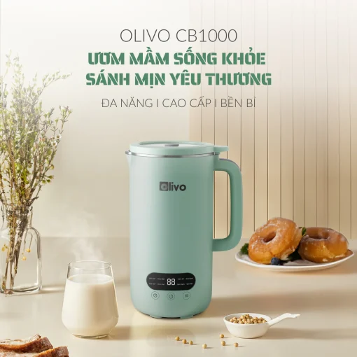 Máy Xay Nấu Đa Năng OLIVO CB1000 – Dung Tích 1L, Nắp INOX Kính Cường Lực, 9 Chế Độ, Chống Trào Tuyệt Đối - Hình ảnh 2