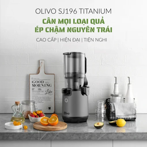 Máy Ép Chậm OLIVO SJ196 Titanium – Ép Trái Cây Nguyên Quả, Động Cơ AC Êm Ái, Cao Cấp - Hình ảnh 2
