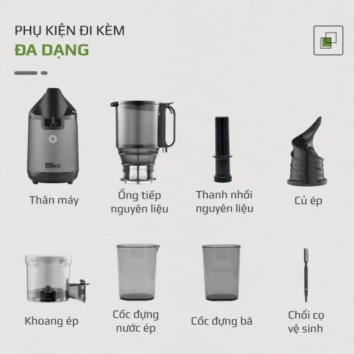 Máy Ép Chậm OLIVO SJ196 Titanium – Ép Trái Cây Nguyên Quả, Động Cơ AC Êm Ái, Cao Cấp - Hình ảnh 25