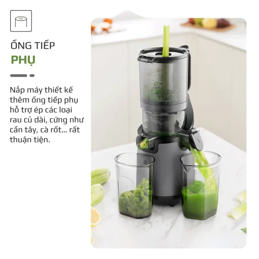 Máy Ép Chậm OLIVO SJ196 Titanium – Ép Trái Cây Nguyên Quả, Động Cơ AC Êm Ái, Cao Cấp - Hình ảnh 6