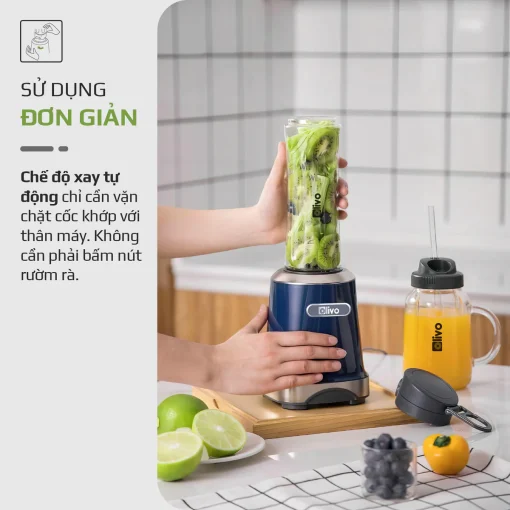 Máy Xay Sinh Tố OLIVO MB300 – 2 Cốc Linh Hoạt, Xay Đá Bào, Sinh Tố, Smoothie – Dung Tích 600ML - Hình ảnh 8