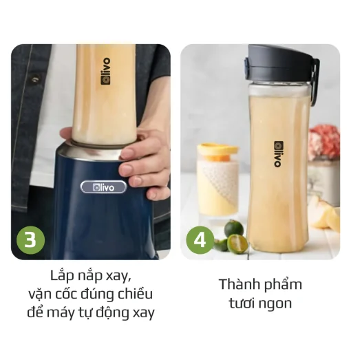 Máy Xay Sinh Tố OLIVO MB300 – 2 Cốc Linh Hoạt, Xay Đá Bào, Sinh Tố, Smoothie – Dung Tích 600ML - Hình ảnh 10
