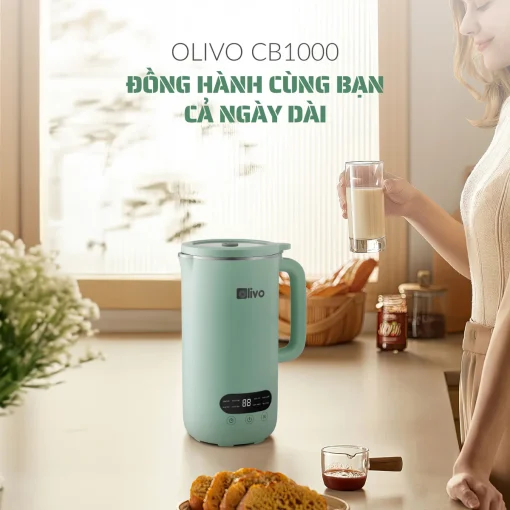 Máy Xay Nấu Đa Năng OLIVO CB1000 – Dung Tích 1L, Nắp INOX Kính Cường Lực, 9 Chế Độ, Chống Trào Tuyệt Đối - Hình ảnh 12