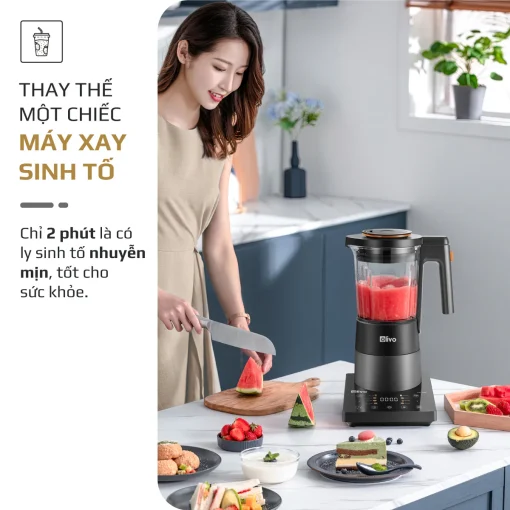 Máy Xay Nấu Đa Năng OLIVO X24 PRO – Đa Chức Năng, Chống Trào Tuyệt Đối, Mâm Nhiệt Gốm Chống Dính - Hình ảnh 11