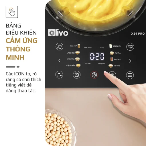 Máy Xay Nấu Đa Năng OLIVO X24 PRO – Đa Chức Năng, Chống Trào Tuyệt Đối, Mâm Nhiệt Gốm Chống Dính - Hình ảnh 14