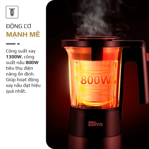 Máy Xay Nấu Đa Năng OLIVO X24 PRO – Đa Chức Năng, Chống Trào Tuyệt Đối, Mâm Nhiệt Gốm Chống Dính - Hình ảnh 26