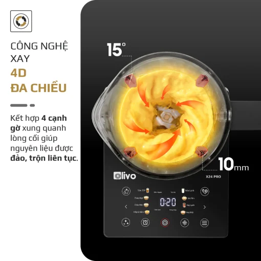 Máy Xay Nấu Đa Năng OLIVO X24 PRO – Đa Chức Năng, Chống Trào Tuyệt Đối, Mâm Nhiệt Gốm Chống Dính - Hình ảnh 27