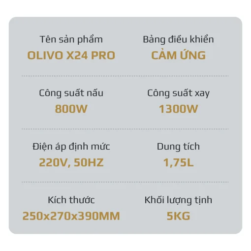 Máy Xay Nấu Đa Năng OLIVO X24 PRO – Đa Chức Năng, Chống Trào Tuyệt Đối, Mâm Nhiệt Gốm Chống Dính - Hình ảnh 35