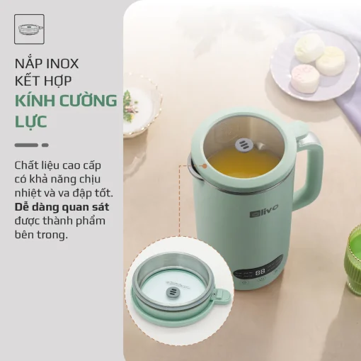 Máy Xay Nấu Đa Năng OLIVO CB1000 – Dung Tích 1L, Nắp INOX Kính Cường Lực, 9 Chế Độ, Chống Trào Tuyệt Đối - Hình ảnh 34