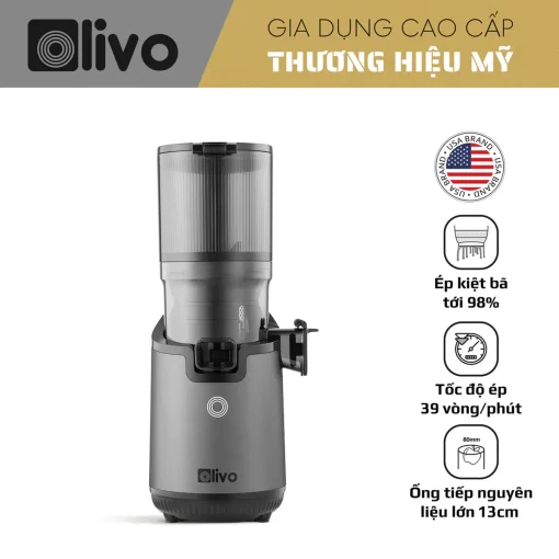 Máy Ép Chậm OLIVO SJ196 Titanium – Ép Trái Cây Nguyên Quả, Động Cơ AC Êm Ái, Cao Cấp