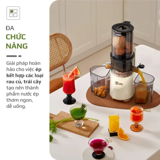 Máy Ép Chậm OLIVO SJ2000 – Khoang Tiếp Lớn, Củ Ép Lưỡi Cắt Thông Minh, Thiết Kế Sang Trọng - Hình ảnh 13