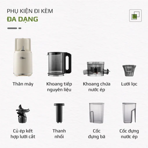 Máy Ép Chậm OLIVO SJ2000 – Khoang Tiếp Lớn, Củ Ép Lưỡi Cắt Thông Minh, Thiết Kế Sang Trọng - Hình ảnh 19