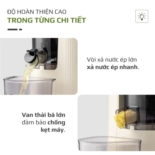 Máy Ép Chậm OLIVO SJ2000 – Khoang Tiếp Lớn, Củ Ép Lưỡi Cắt Thông Minh, Thiết Kế Sang Trọng - Hình ảnh 20