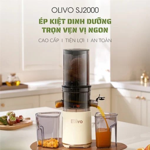 Máy Ép Chậm OLIVO SJ2000 – Khoang Tiếp Lớn, Củ Ép Lưỡi Cắt Thông Minh, Thiết Kế Sang Trọng - Hình ảnh 2