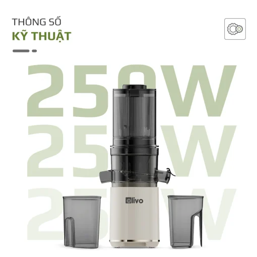 Máy Ép Chậm OLIVO SJ2000 – Khoang Tiếp Lớn, Củ Ép Lưỡi Cắt Thông Minh, Thiết Kế Sang Trọng - Hình ảnh 23