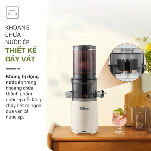 Máy Ép Chậm OLIVO SJ2000 – Khoang Tiếp Lớn, Củ Ép Lưỡi Cắt Thông Minh, Thiết Kế Sang Trọng - Hình ảnh 8