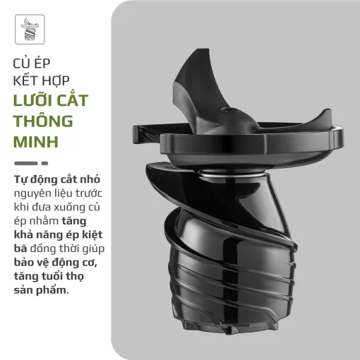 Máy Ép Chậm OLIVO SJ2000 – Khoang Tiếp Lớn, Củ Ép Lưỡi Cắt Thông Minh, Thiết Kế Sang Trọng - Hình ảnh 9