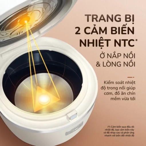 Nồi cơm điện tử UNIE URC612-lòng nồi inox, 12 chế độ cài đặt sẵn 1.2L - Hình ảnh 9