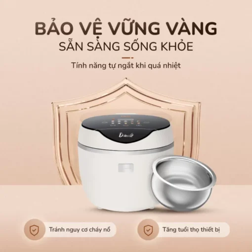 Nồi cơm điện tử UNIE URC612-lòng nồi inox, 12 chế độ cài đặt sẵn 1.2L - Hình ảnh 10