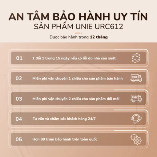 Nồi cơm điện tử UNIE URC612-lòng nồi inox, 12 chế độ cài đặt sẵn 1.2L - Hình ảnh 11