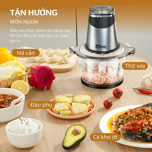 Máy Xay Thịt Đa Năng OLIVO FC21 – Công Suất 500W, Dung Tích 2.1L, Xay Thực Phẩm Nhanh Mạnh, Bền Bỉ - Hình ảnh 5