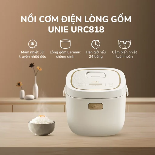 Nồi cơm điện lòng gốm cao cấp UNIE URC818, dung tích 1,8L - Hình ảnh 15