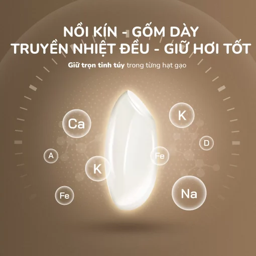 Nồi cơm điện lòng gốm cao cấp UNIE URC818, dung tích 1,8L - Hình ảnh 6