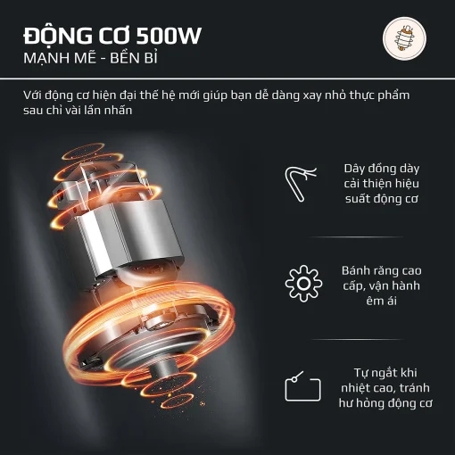 Máy Xay Thịt Đa Năng OLIVO FC21 – Công Suất 500W, Dung Tích 2.1L, Xay Thực Phẩm Nhanh Mạnh, Bền Bỉ - Hình ảnh 16