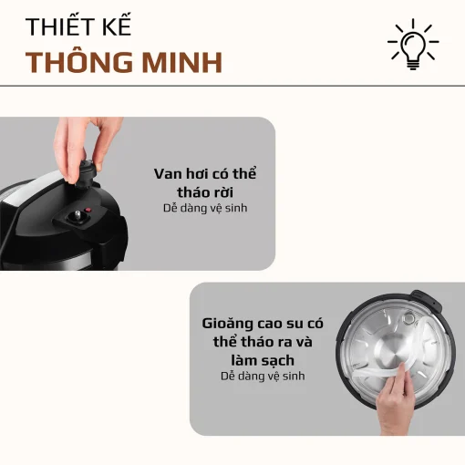 Nồi Áp Suất Điện Đa Năng OLIVO PC60 - 16 Chức Năng - Dung Tích 6L - Hình ảnh 17
