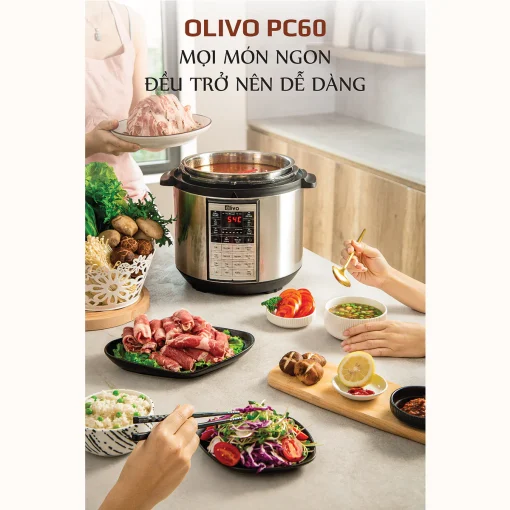 Nồi Áp Suất Điện Đa Năng OLIVO PC60 - 16 Chức Năng - Dung Tích 6L - Hình ảnh 6