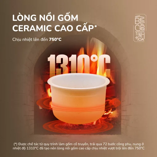 Nồi cơm điện lòng gốm cao cấp UNIE URC818, dung tích 1,8L - Hình ảnh 10