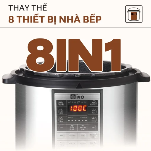 Nồi Áp Suất Điện Đa Năng OLIVO PC60 - 16 Chức Năng - Dung Tích 6L - Hình ảnh 7