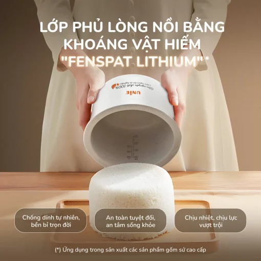 Nồi cơm điện lòng gốm cao cấp UNIE URC818, dung tích 1,8L - Hình ảnh 9
