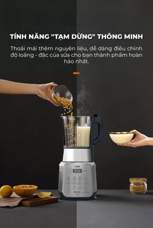 Máy làm sữa hạt UNIE V9S PRO dung tích 1,75L, xay nấu siêu êm - Hình ảnh 3