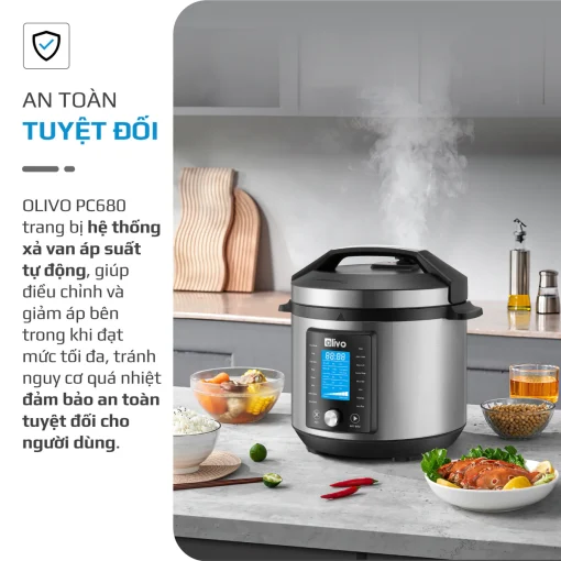Nồi Áp Suất Điện Đa Năng OLIVO PC680 - Màn Hình OLED, Đa Chức Năng 16 Chế Độ-6L - Hình ảnh 16