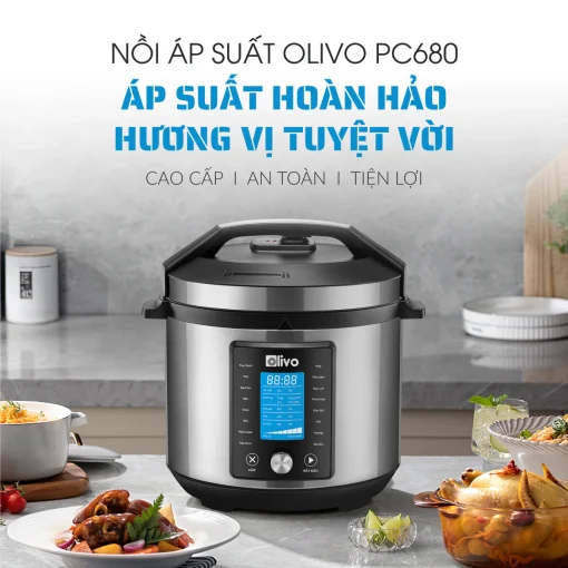 Nồi Áp Suất Điện Đa Năng OLIVO PC680 - Màn Hình OLED, Đa Chức Năng 16 Chế Độ-6L - Hình ảnh 2