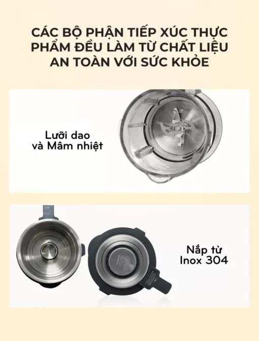 Máy làm sữa hạt UNIE V9S PRO dung tích 1,75L, xay nấu siêu êm - Hình ảnh 7