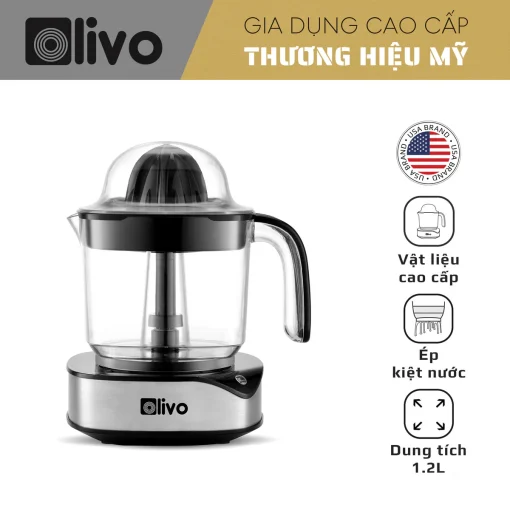 Máy Vắt Cam OLIVO CJ12 - Dung tích lớn 1.2L-40W, Vắt Kiệt Nước