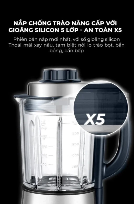 Máy làm sữa hạt UNIE V9S PRO dung tích 1,75L, xay nấu siêu êm - Hình ảnh 10