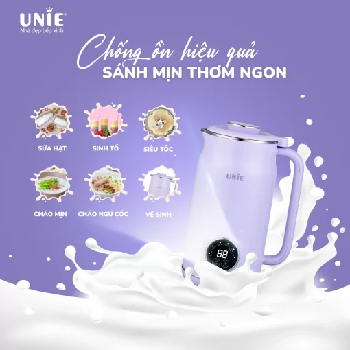 Máy làm sữa hạt UNIE UMB06, 6 chức năng xay nấu, chất liệu inox 304-600ml - Hình ảnh 4