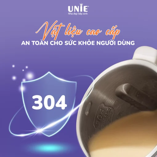 Máy làm sữa hạt UNIE UMB06, 6 chức năng xay nấu, chất liệu inox 304-600ml - Hình ảnh 5