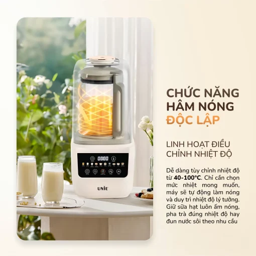 Máy làm sữa hạt UNIE UCB15, giảm ồn 30%, 10 chức năng nấu-1.5L - Hình ảnh 10
