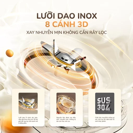 Máy làm sữa hạt UNIE UCB15, giảm ồn 30%, 10 chức năng nấu-1.5L - Hình ảnh 12