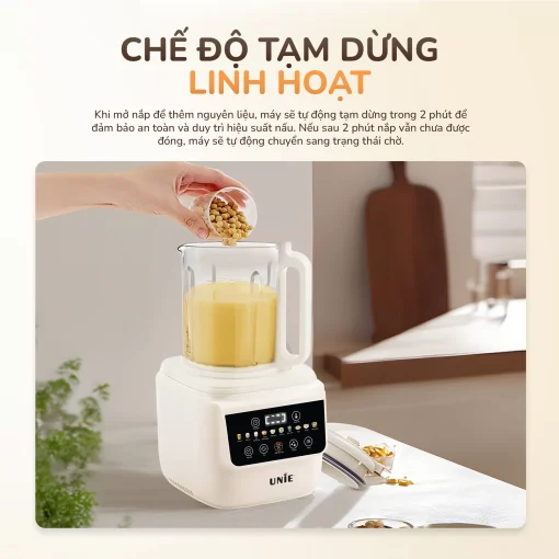 Máy làm sữa hạt UNIE UCB15, giảm ồn 30%, 10 chức năng nấu-1.5L - Hình ảnh 13
