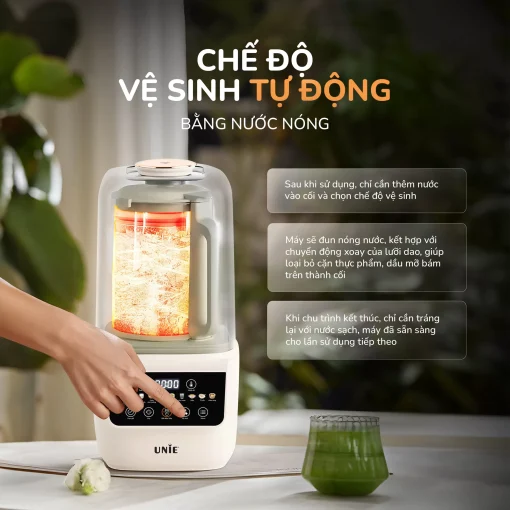 Máy làm sữa hạt UNIE UCB15, giảm ồn 30%, 10 chức năng nấu-1.5L - Hình ảnh 17