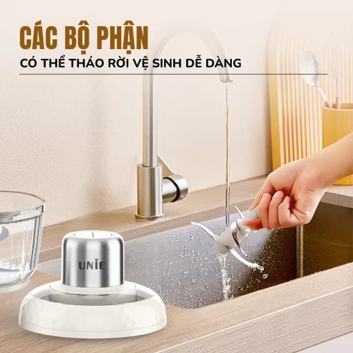 Máy xay thịt UNIE UM366 dung tích 2,5L, 2 cối xay thủy tinh tiện lợi - Hình ảnh 2